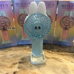 Mini Fun monsters Portable Fan in Blue green and purple